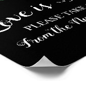 Liefde is zoete bruids-shower-huwelijksbord poster (Hoek)