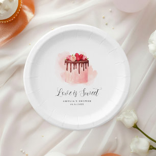 Liefde is zoete bruidsbabyshower uitnodiging papieren bordje