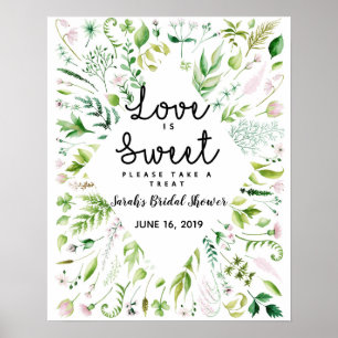 liefde is zoete bruidsfeest spel gastenboek poster