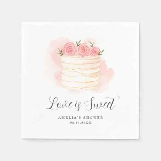 Liefde is zoete bruidsjurk uitnodiging servet (Voorkant)