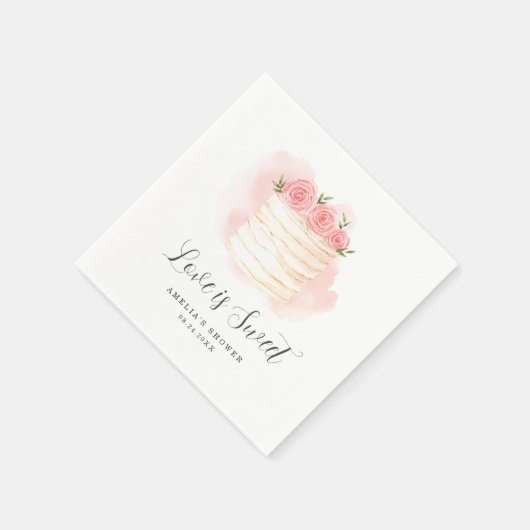 Liefde is zoete bruidsjurk uitnodiging servet (Hoek)