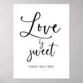 Liefde is Zoete Bruiloft Borrel Bord Poster (Voorkant)