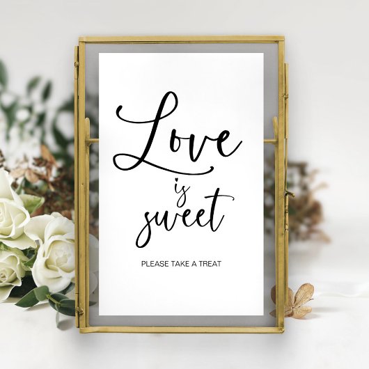 Liefde is Zoete Bruiloft Borrel Bord Poster
