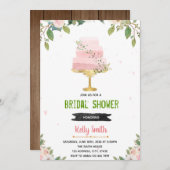 Liefde is zoete cake-bruiddoucheuitnodiging kaart (Voorkant / Achterkant)