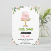 Liefde is zoete cake bruidsfeest uitnodiging (Staand voorkant)