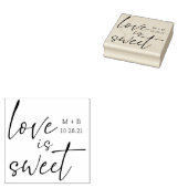 Liefde is Zoete Calligrafie Bruiloft Houten Kunsts Rubberstempel (Gestempeld)