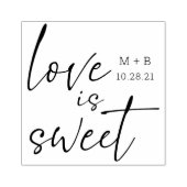 Liefde is Zoete Calligrafie Bruiloft Houten Kunsts Rubberstempel (Afrduk)