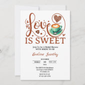 Liefde is zoete Cappuccino Hart Bruidsdouche Kaart (Voorkant)