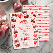 Liefde is zoete chocolade en harten Vrijgezellenfe Kaart