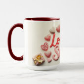 Liefde Is Zoete Chocolade Valentijnshart Mok (Links)