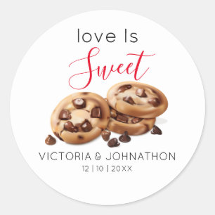 Liefde is zoete cookie favoriet tags ronde sticker