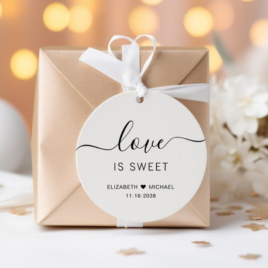 Liefde is zoete crème bruiloft bedankjes labels