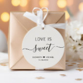 Liefde is zoete crème bruiloft bedankjes labels