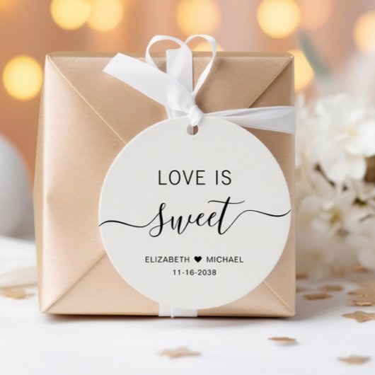 Liefde is zoete crème bruiloft bedankjes labels
