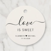 Liefde is zoete crème bruiloft bedankjes labels (Achterkant)