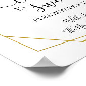 Liefde is zoete dessert tafel groen goud bruiloft poster (Hoek)