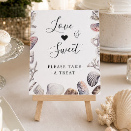 Liefde is zoete dessert waterverf witte zeeschelp poster