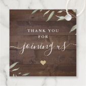 Liefde is zoete elegant groen hout rustige bruilof bedankjes labels (Achterkant)