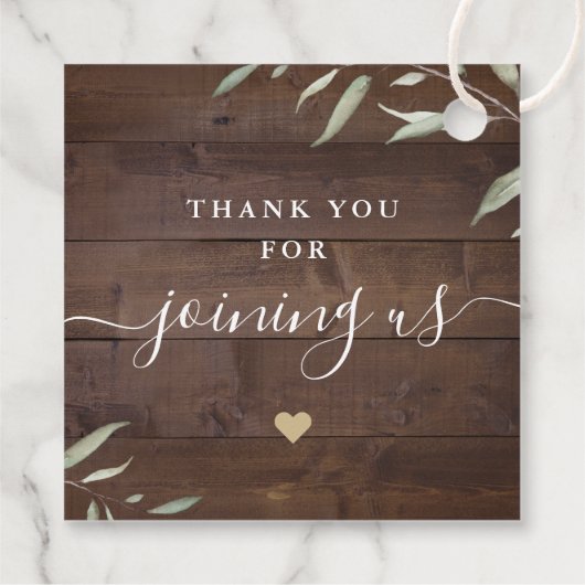 Liefde is zoete elegant groen hout rustige bruilof bedankjes labels (Achterkant)