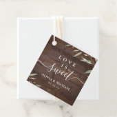 Liefde is zoete elegant groen hout rustige bruilof bedankjes labels (In situ)