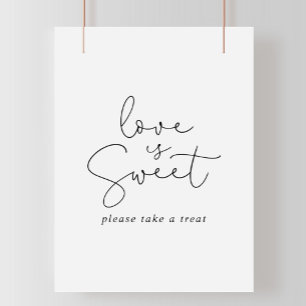 Liefde Is Zoete Elegante Eenvoudige Calligrafie Bo Poster
