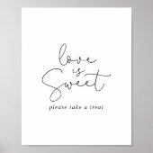 Liefde Is Zoete Elegante Eenvoudige Calligrafie Bo Poster (Voorkant)