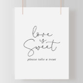 Liefde is zoete elegante eenvoudige kalligrafie bo poster