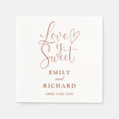 Liefde is zoete elegante moderne terracotta bruilo servet (Voorkant)