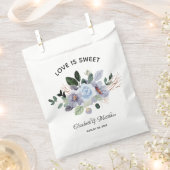 Liefde is zoete elegante paarse bloemige bruiloft bedankzakje (Geknipt)