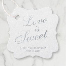 Liefde Is Zoete Elegante Zilverfolie Bruiloft Bedankjes Labels