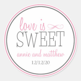 Liefde is zoete etiketten (roze / grijs)