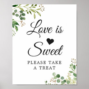 Liefde is Zoete Eucalyptus Groen Blad Foliage Poster