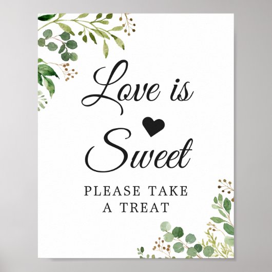 Liefde is Zoete Eucalyptus Groen Blad Foliage Poster (Voorkant)