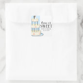 Liefde is zoete gepersonaliseerde Wedding Cake Box Vierkante Sticker (Tas)