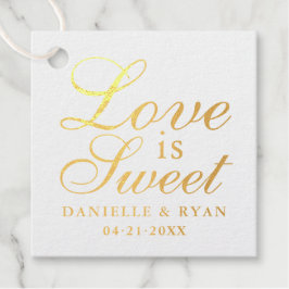 Liefde is Zoete Gouden Huwelijkskaart Bedankjes Labels