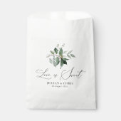 Liefde is zoete groen bloemenbruiloft bedankzakje (Voorkant)