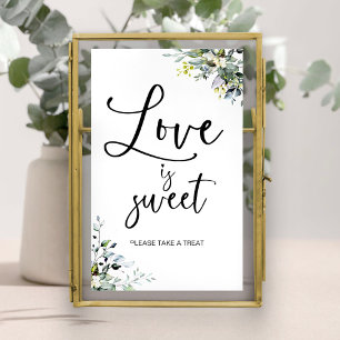 Liefde is Zoete Groene Bruiloft Bridal Shower Bord Poster