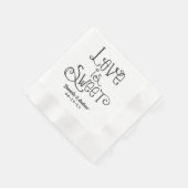 Liefde is Zoete Handgeschreven Bruiloft Servetten (Hoek)