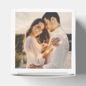 Liefde is Zoete Hart Script Witte Foto Bruiloft Bedankdoosjes (Bovenkant)