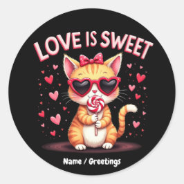 Liefde is zoete heerlijke momenten gevuld met choc ronde sticker