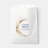 Liefde is Zoete Hemelse Gouden Maan Bruiloft Bedankzakje (Voorkant)