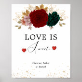 Liefde is zoete herfst Bourgondische smaragdgroene Poster (Voorkant)