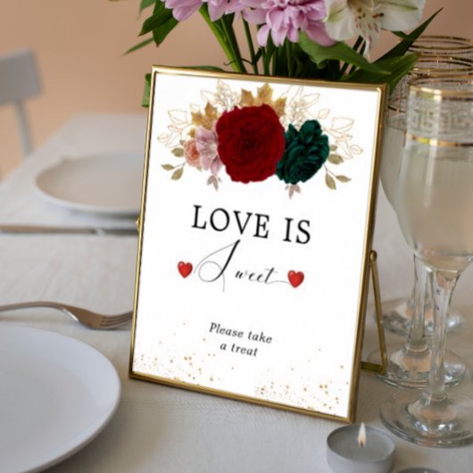 Liefde is zoete herfst Bourgondische smaragdgroene Poster