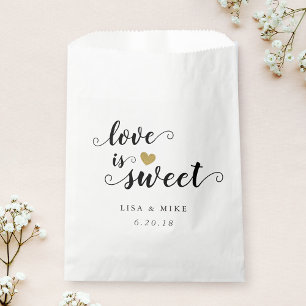 Liefde is zoete huwelijks bruidsfeest bedankzakje