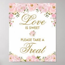 Liefde is zoete huwelijksgunst teken douche gunste poster