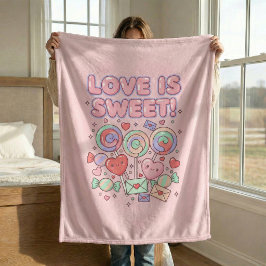 Liefde is zoete Kawaii Cute Cozy Fleece Deken Cade