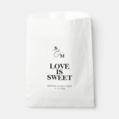 Liefde is Zoete Klassieke Monogram Bruiloft Bedankzakje (Voorkant)
