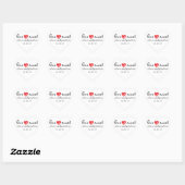 Liefde is zoete moderne hartelabels (zwart / rood) hart sticker (Vel)