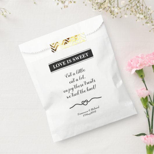 Liefde is zoete nautische bruiloft bedankzakje (Gezegeld)