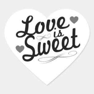 Liefde is zoete ouderwetse etiketten (zwart/grijs)